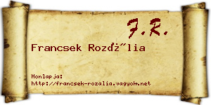Francsek Rozália névjegykártya